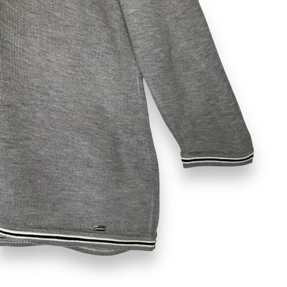 Tommy Hilfiger Women's 3/4 Sleeve Turtleneck Sweater Size XL Gray Striped Hem - Picture 8 of 9